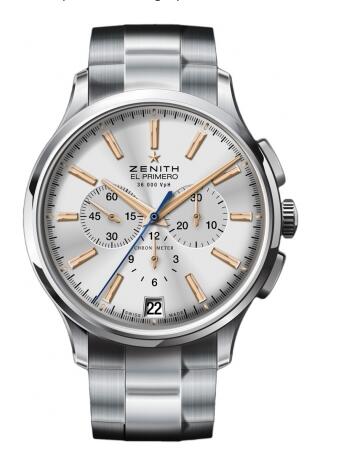 Replica Watch Zenith Watch Captain Chronograph 03.2110.400/01.M2110 Steel - Steel Bracelet